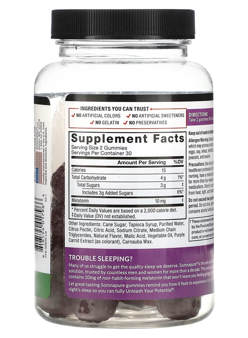 Force Factor Great Tasting Melatonin Gummies, Helps to sleep and wake up actively, 10 mg, 60 Gummies (5 mg per Gummy) - Image 2