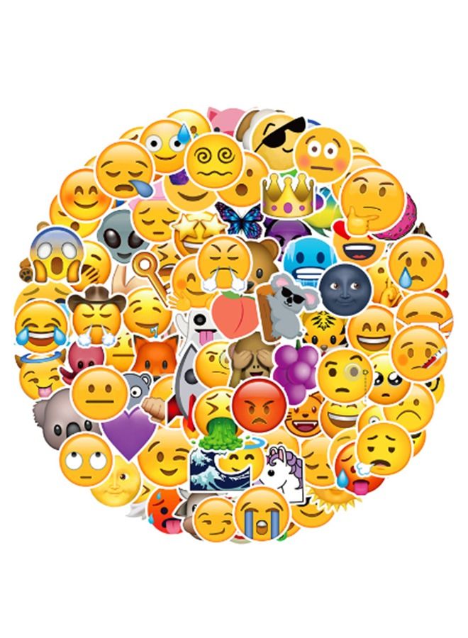100-Piece Waterproof Emoji Sticker Set - Image 2