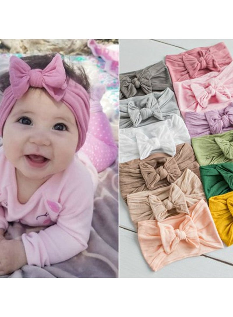 VIUAUAX 16 Colors Soft Wide Turban Baby Headbands with Hair Bow Headwraps for Baby Girls Infants Newborn Hair Accessories Toddlers Kids and ChildrenBaby headband jacquard elastic wide edge bow children's headbandBaby Turban Headband Set，Soft Wide Turban Baby Headbands ，Bowknot Hairband Soft Headwear Elastic  - Image 2
