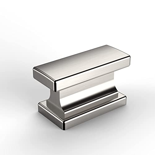 Amerdeco 20 Pack Brushed Satin Nickel Cabinet Knobs 1.46 Inch(37mm) Single Hole Cabinet Handles Rectangle Dresser Knobs and Pulls for Bathroom Cabinets - Image 1