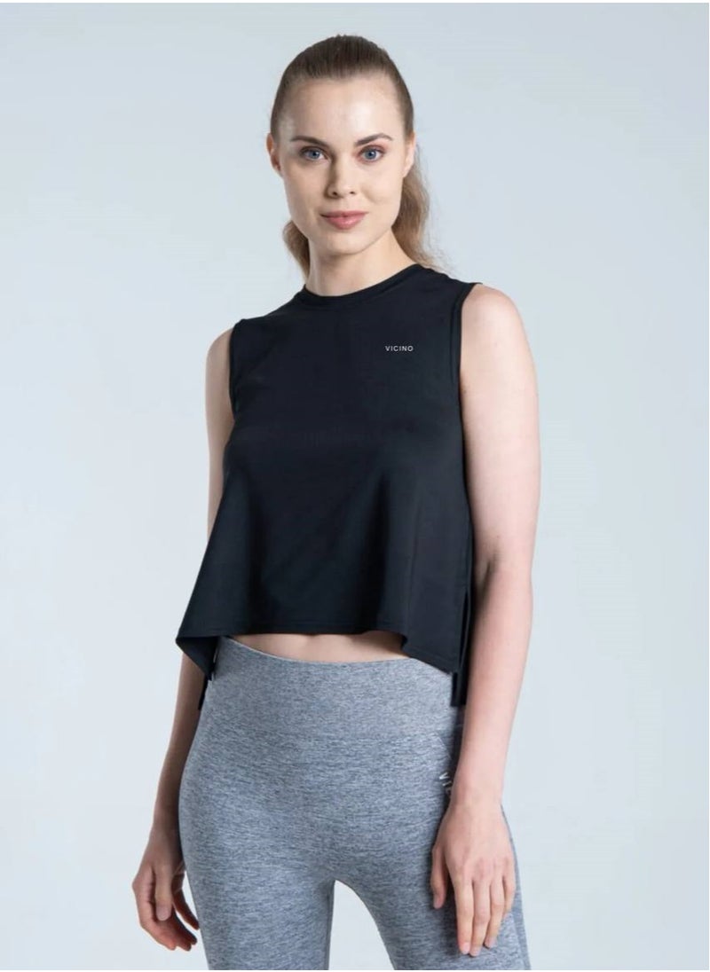 Vicino Vicino Women's Loose and Comfortable T-Shirt, Suitable for Exercise and Fitness, Available in Various Sizes, Black  - Image 1
