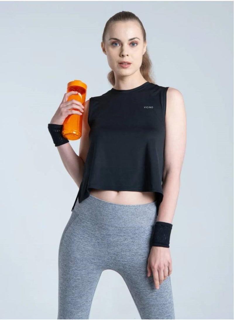 Vicino Vicino Women's Loose and Comfortable T-Shirt, Suitable for Exercise and Fitness, Available in Various Sizes, Black  - Image 2