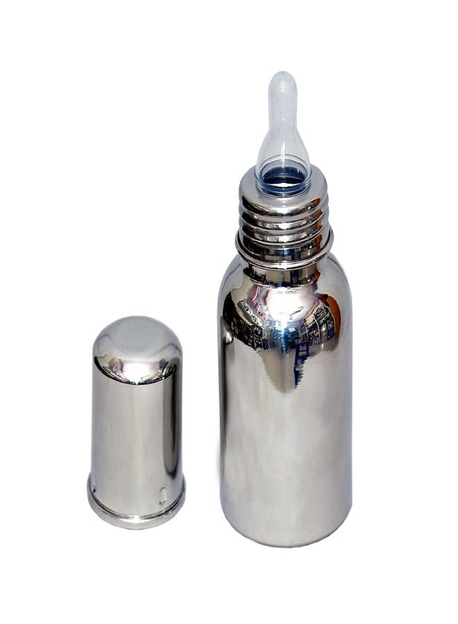 sunlife - BabyCare Stainless Steel Infant Baby Feeding Bottle | Milk Bottle for New Born Baby - Capacity 250ml - Joint Less 304 Grade, BPA Free (Silver) (BabyCare 250ml) - Image 1