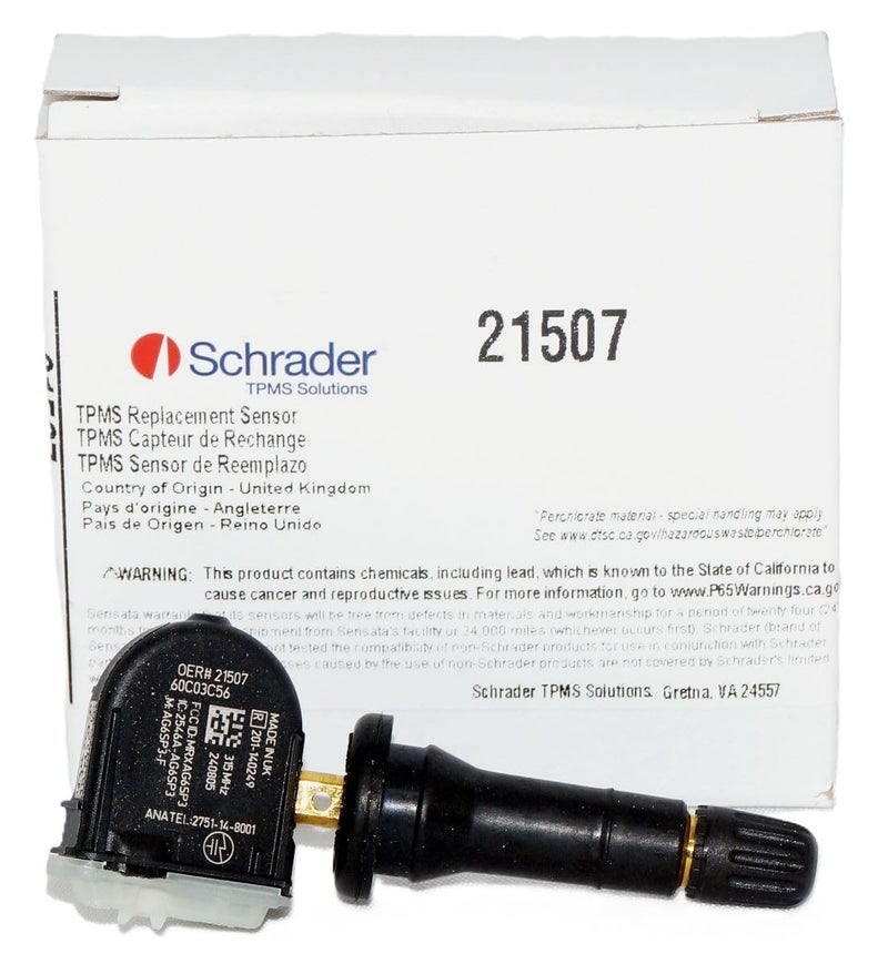 Schrader TPMS Solutions Schrader 21507 Snap-in OE Replacement Tire Pressure Monitoring System (TPMS) Sensor - GMC, Chevrolet, Buick, 13586335, 15254101, 15922396, 20923680 (Replaces 20153)(Pack of 1) - Image 1