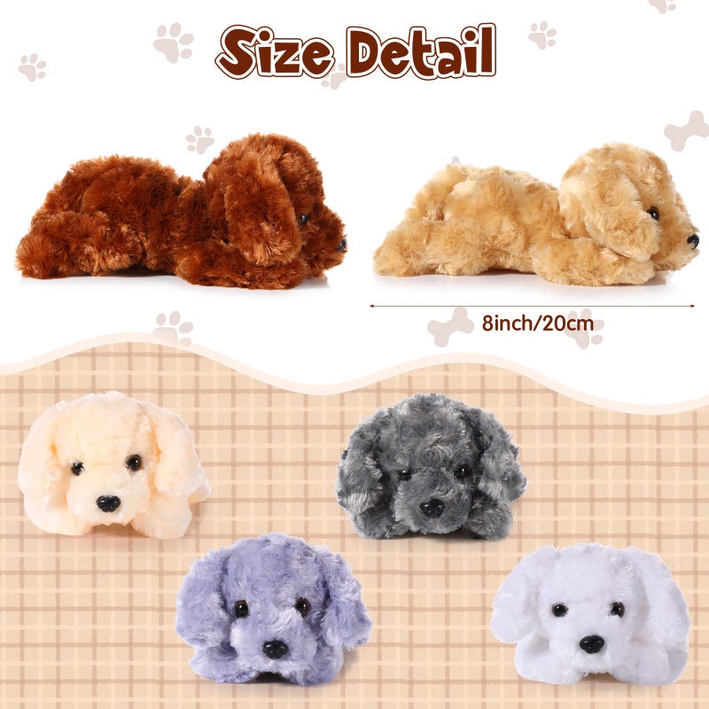 Harrycle 6 Pcs 8 Inch Stuffed Animal Plush Dog Puppy Soft Plush Pillow Toy Fluffy Puppy Set for Kids Girls Dog Theme Party Favor Birthday Baby Room Home DecorCute StyleCute Color - Image 3