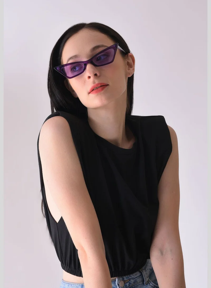 Haute Sauce Women Purple Lens Purple Cateye Sunglasses