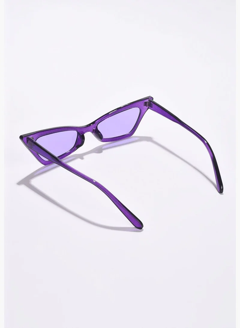 Haute Sauce Women Purple Lens Purple Cateye Sunglasses