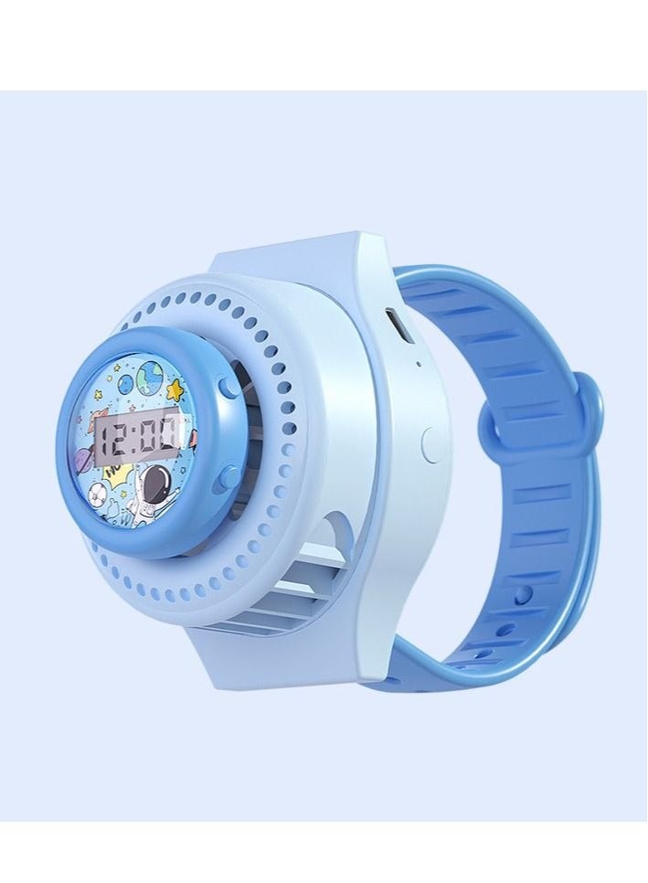 Loquat Cartoon Children Mini USB Watch Digital Timer Fan Gadgets Cool Portable Sports Fan USB Rechargeable Kids Watch Cooler - Image 1