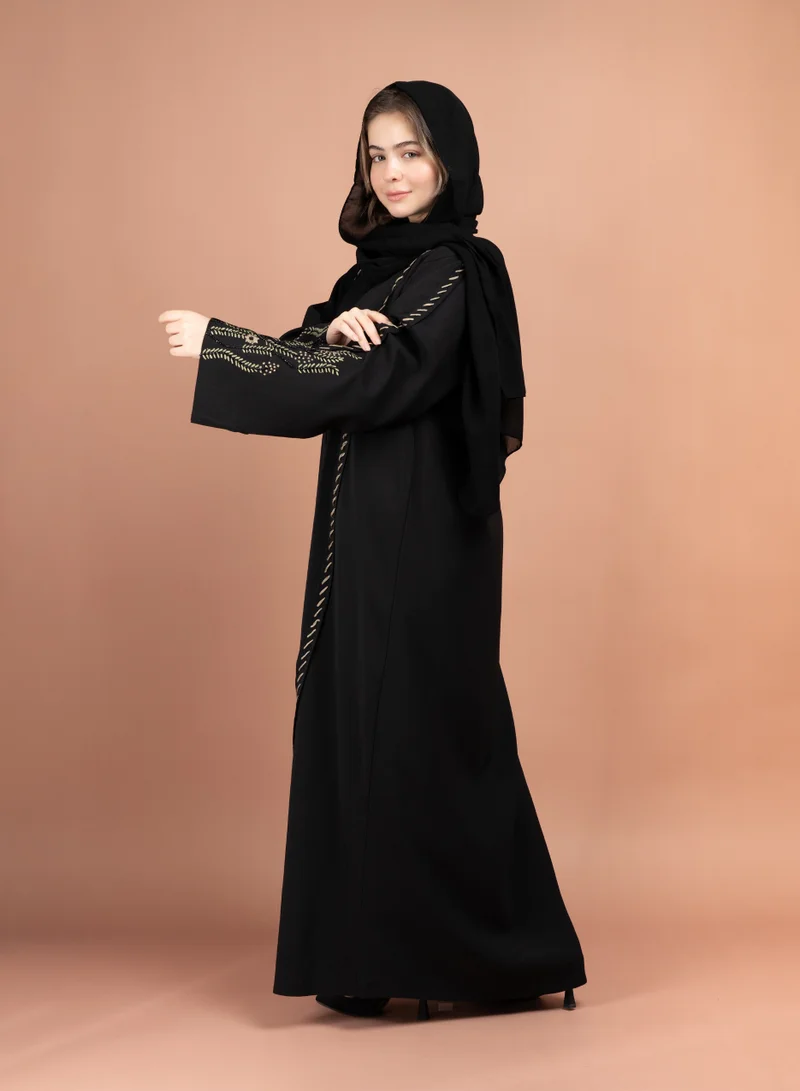 IKKXA Embroidery Handwork Emirati Abaya AIK5049