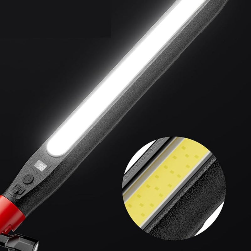 ضوء عمل LED مغناطيسي قابل لإعادة الشحن 6000 مللي أمبير 3 أوضاع أسود مع خطاف لإصلاح السيارات ورشة المرآب - Image 5