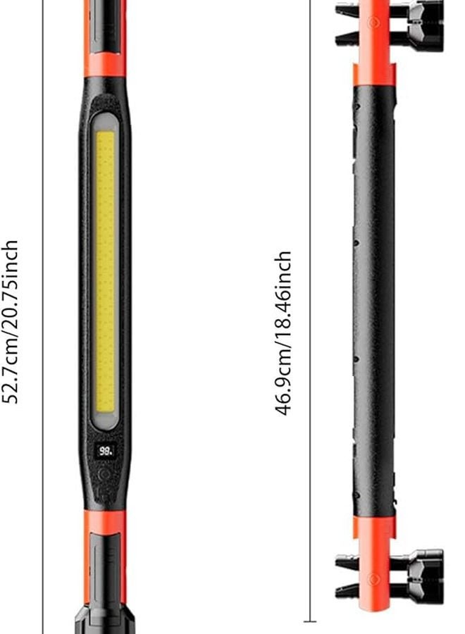ضوء عمل LED مغناطيسي قابل لإعادة الشحن 6000 مللي أمبير 3 أوضاع أسود مع خطاف لإصلاح السيارات ورشة المرآب - Image 3