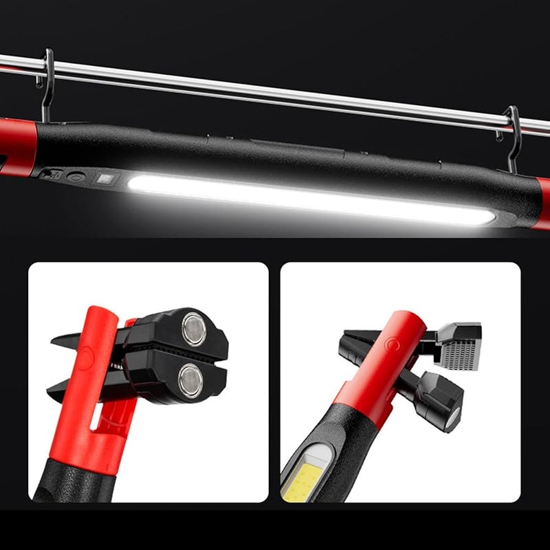 ضوء عمل LED مغناطيسي قابل لإعادة الشحن 6000 مللي أمبير 3 أوضاع أسود مع خطاف لإصلاح السيارات ورشة المرآب - Image 4