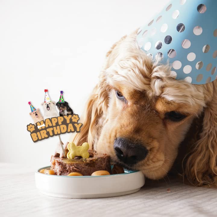 Festiko® 1 Pc Happy Barkday Cake Topper, Dog Birthday Cake Topper, Pet Birthday Decoration - Image 5