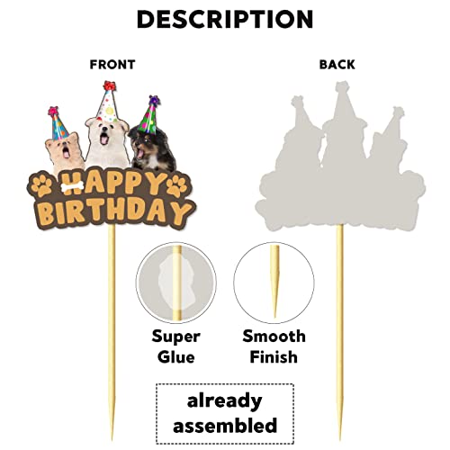 Festiko® 1 Pc Happy Barkday Cake Topper, Dog Birthday Cake Topper, Pet Birthday Decoration - Image 3