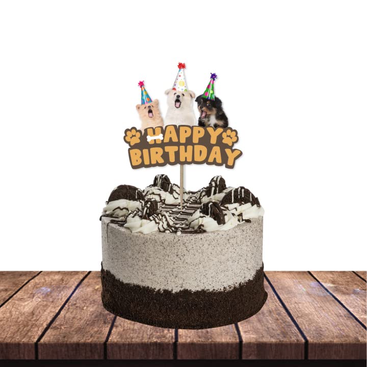 Festiko® 1 Pc Happy Barkday Cake Topper, Dog Birthday Cake Topper, Pet Birthday Decoration - Image 1