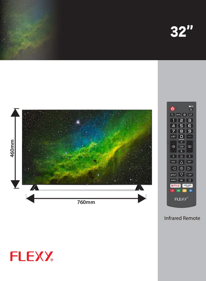 Flexy FLEXY 32-Inch Frameless LED TV - HD 1366x768, Free Wall Mount, Connect Share, Dual HDMI & USB Inputs, 5000:1 Dynamic Ratio, 176° Viewing Angle, Multi-Language OSD, 2-Year Warranty  - Image 5
