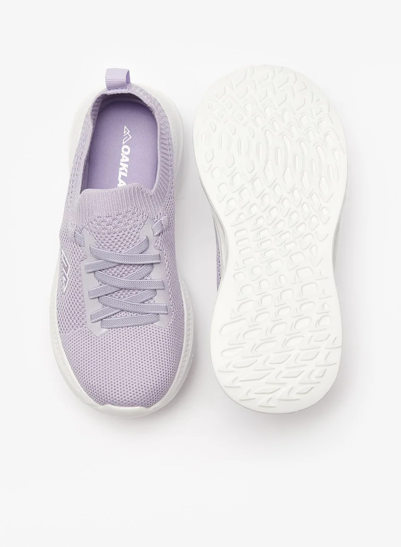 Oaklan by Shoexpress Girls Solid Slip On Sports Shoes with Lace Detail and Pull Tabs