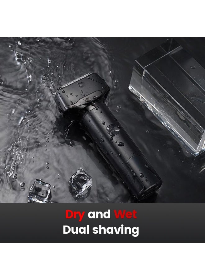 Faylor Electric Shaver for Men – 3-Blade Cordless Rechargeable Foil Shaver, IPX6 Waterproof Electric Razor for Face with Pop-Up Trimmer | Lightweight Handheld Design, Travel-Friendly (Black) - Image 3