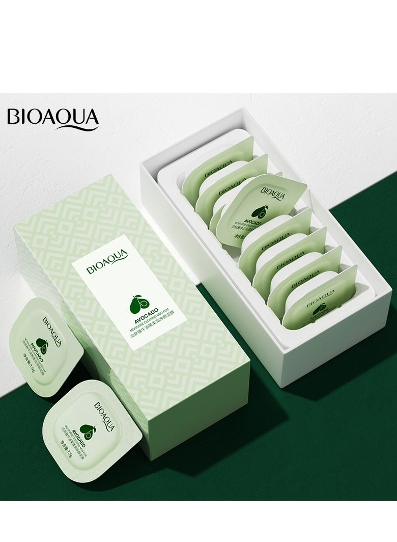BIOAOUA 8 Pods Clay Facial Mask Set, Avocado Clay Mask Set, Facial Mask for Oil Control, Deep Cleaning, and Radiant Skin, Clay Face Mask Deep Pore Cleansing Acne Blackhead for Men & Women - Image 1