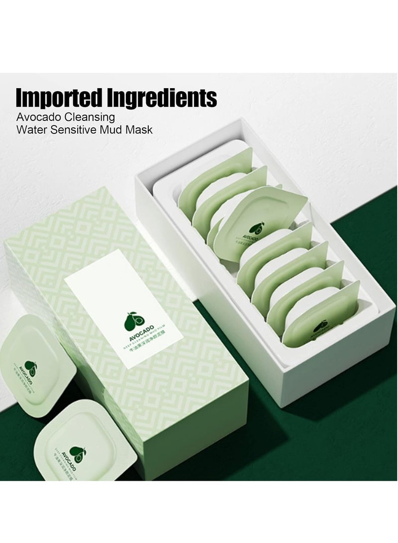 BIOAOUA 8 Pods Clay Facial Mask Set, Avocado Clay Mask Set, Facial Mask for Oil Control, Deep Cleaning, and Radiant Skin, Clay Face Mask Deep Pore Cleansing Acne Blackhead for Men & Women - Image 4