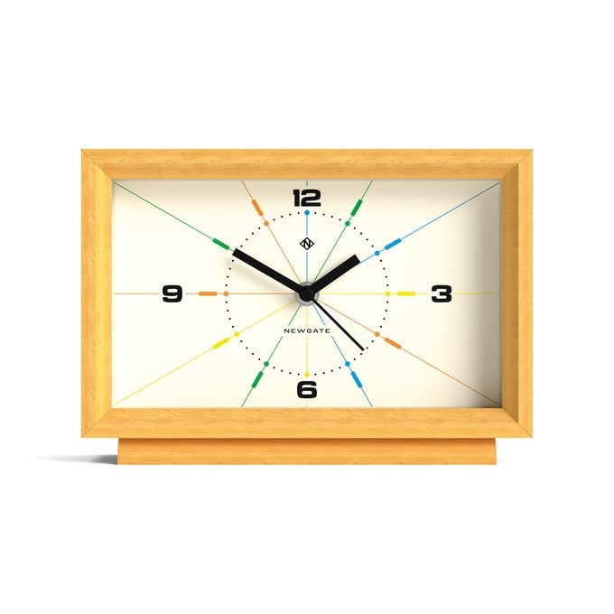 HOLLYWOOD HILLS MANTEL CLOCK LIGHT OAK NOTICK SILENT SWEEP MOVEMENT WOODEN MANTELPIECE FOR LIVING ROOM OFFICE DESK SHELF CLOCK