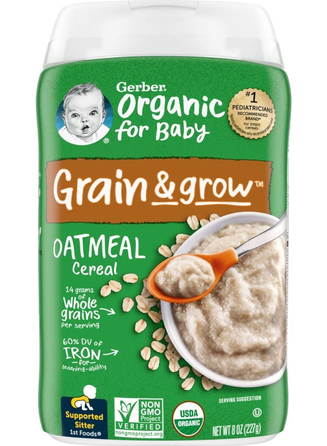 Gerber Organic for Baby Grain & Grow 1st Foods Oatmeal Cereal 8 oz (227 g) 