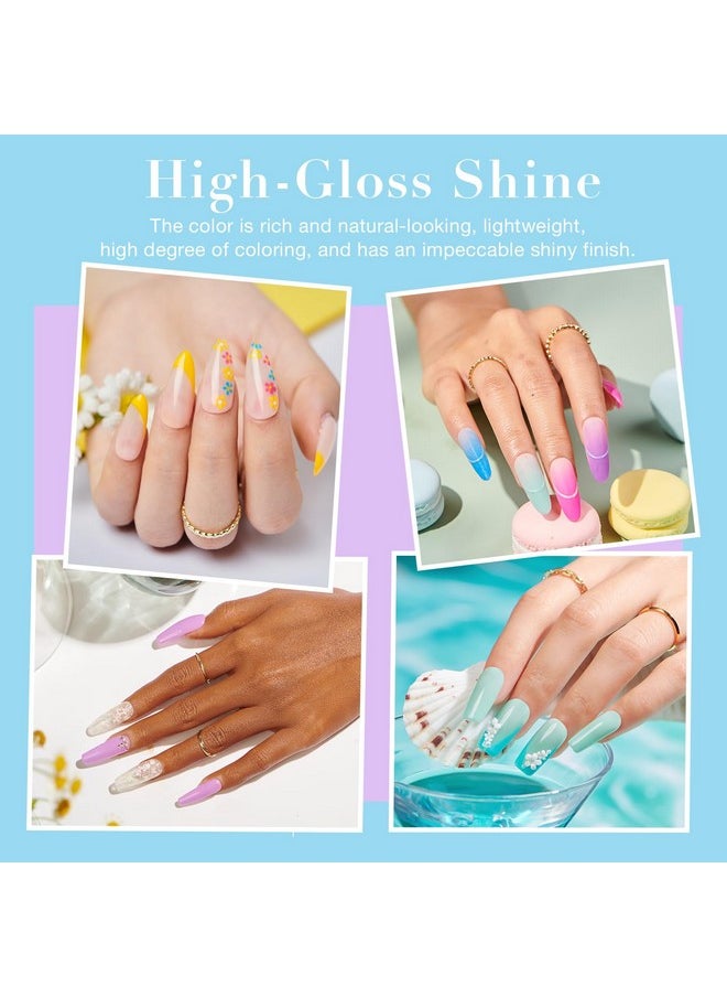 AZUREBEAUTY - AZUREBEAUTY 170Pcs Dip Nails Powder Starter Kit, 36 Spring Summer Blue Yellow Pink Neon Color Dipping Powder Nail Kit with Essential Dip Liquid Set for French Nail Art Manicure Salon DIY Home - Image 1