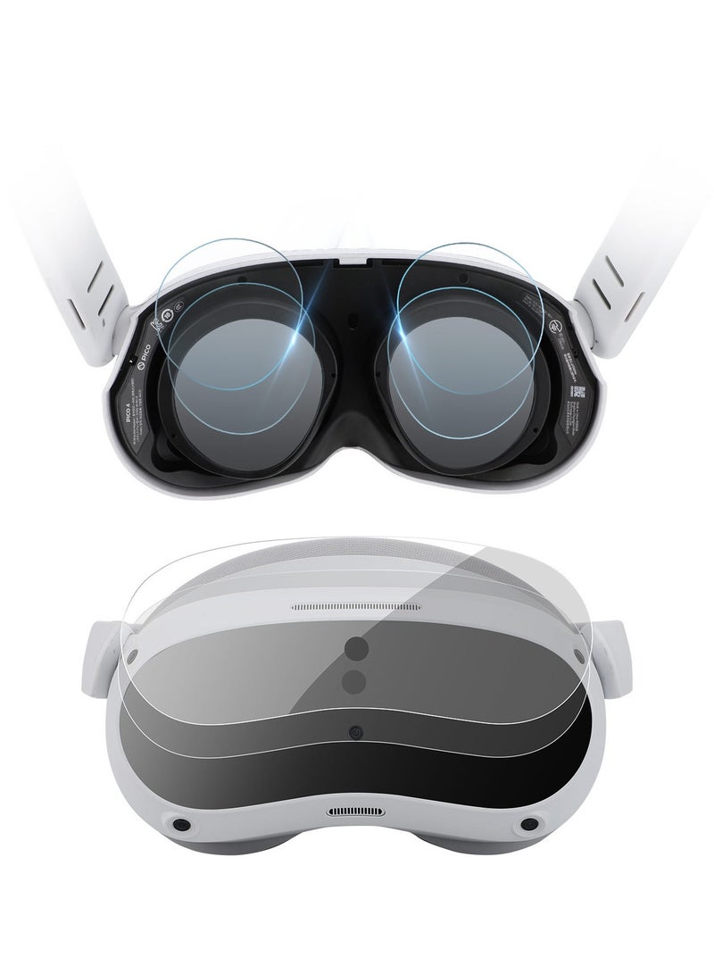 VR Headset and Glasses Protective Film Set for PICO 4, HD Anti-scratch Soft Film Cover for Clear View VR Glasses Lens Film - Image 1
