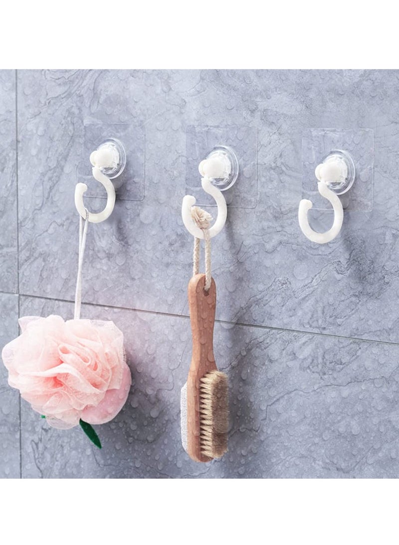 Clear Self Adhesive Hooks 360 Degree Rotatable for Bathroom Kitchen Shower Tile Glass Window Set of 8 - Image 4