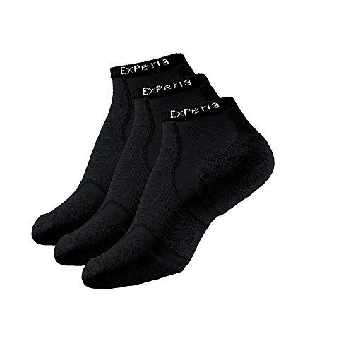 Thorlos Experia Thin Padded Ankle Sock, 3 Pair Pack, Black L - Image 2