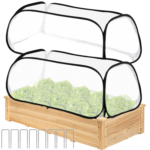 ANGAR 2PACK Garden Covers for Raised Beds, 45" X 22" X 16" Garden Row Plants Cover Accelerator, Freeze Protection Greenhouse Cover for Raised Garden Beds Protecting Seedlings Fruits Vegetable Rows - Image 1