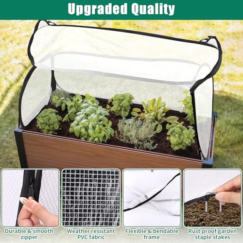 ANGAR 2PACK Garden Covers for Raised Beds, 45" X 22" X 16" Garden Row Plants Cover Accelerator, Freeze Protection Greenhouse Cover for Raised Garden Beds Protecting Seedlings Fruits Vegetable Rows - Image 5