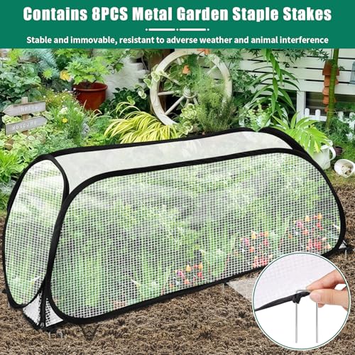 ANGAR 2PACK Garden Covers for Raised Beds, 45" X 22" X 16" Garden Row Plants Cover Accelerator, Freeze Protection Greenhouse Cover for Raised Garden Beds Protecting Seedlings Fruits Vegetable Rows - Image 4