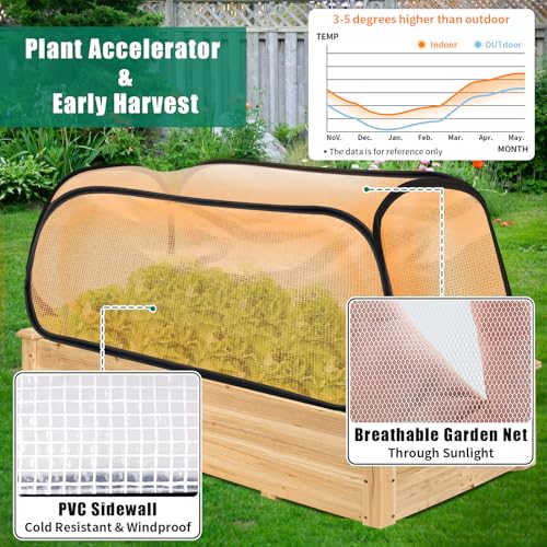 ANGAR 2PACK Garden Covers for Raised Beds, 45" X 22" X 16" Garden Row Plants Cover Accelerator, Freeze Protection Greenhouse Cover for Raised Garden Beds Protecting Seedlings Fruits Vegetable Rows - Image 2