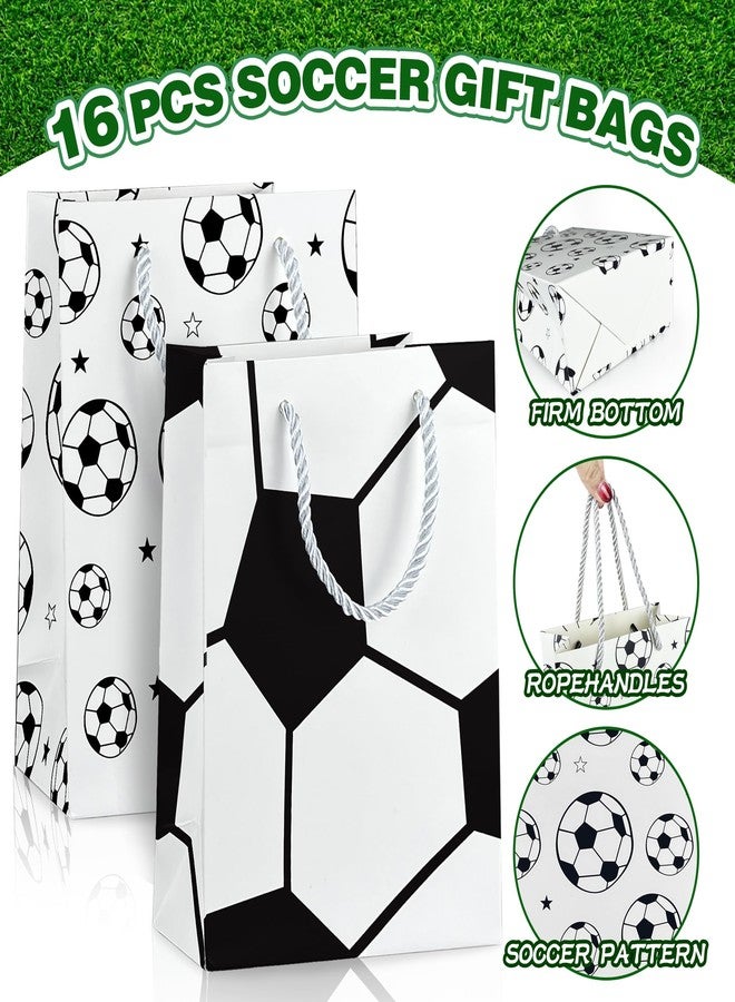 KEEPARTY 16PCS Soccer Gift Bags with Handles have Two Different Classic Patterns for Sports Game Parties Easy Carry Wide Applications Perfect Soccer Gift Bags Bulk and Party Favors - Image 4