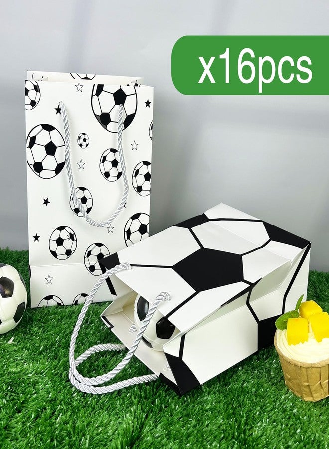 KEEPARTY 16PCS Soccer Gift Bags with Handles have Two Different Classic Patterns for Sports Game Parties Easy Carry Wide Applications Perfect Soccer Gift Bags Bulk and Party Favors - Image 3