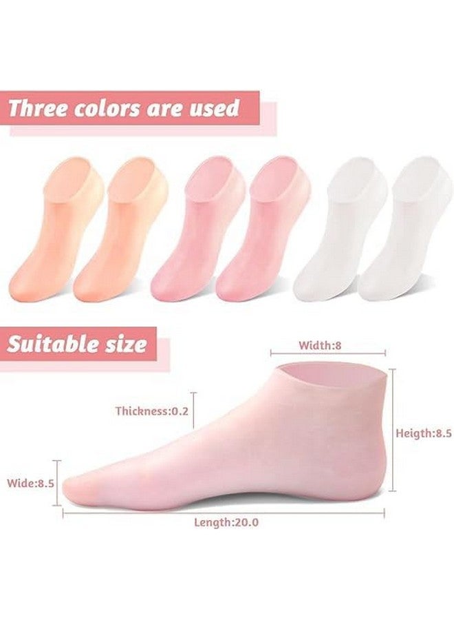 BARASH see ever Silicone Moisturizing Gel Socks Set for dry Skin (1 Pair) socks for women & girls for winter cracked heel pain | Usefull for Dry Skin, Cracked Foot | Waterproof socks for SPA (Multi Color) - Image 4