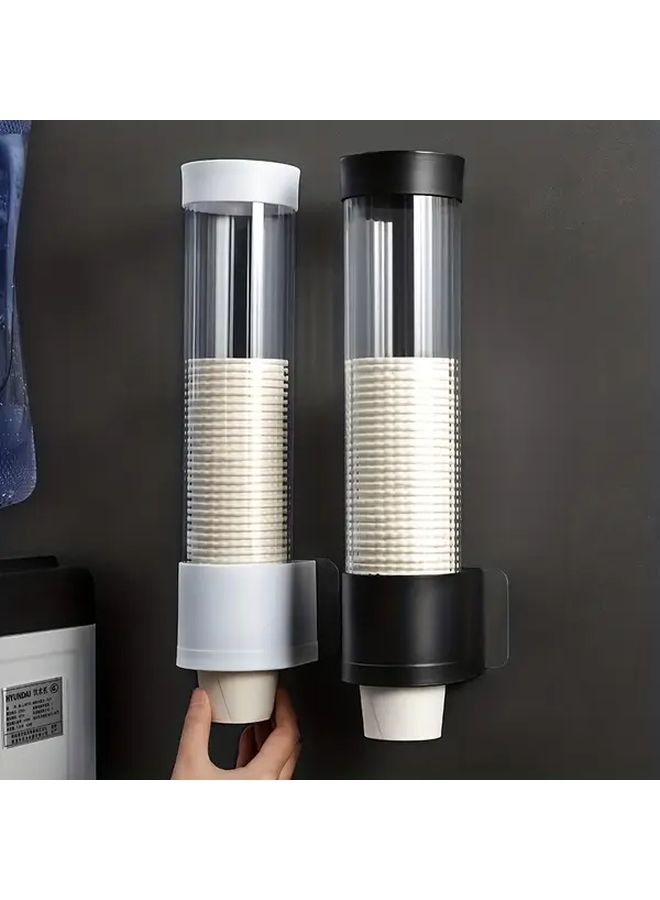 Automatic Push Button Cup Dispenser Holder With Black Wall Mount - Image 3