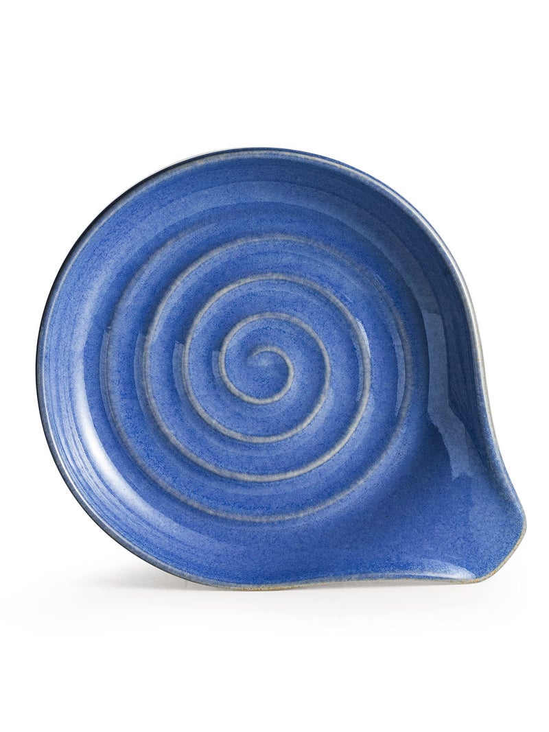 Cormomu Spoon Rest, Large Ceramic Spoon Holder for Stove Top, Heat-Resistant Cooking Spoon Rest for Kitchen Counter Decor, 5 Inches, Blue - Image 2