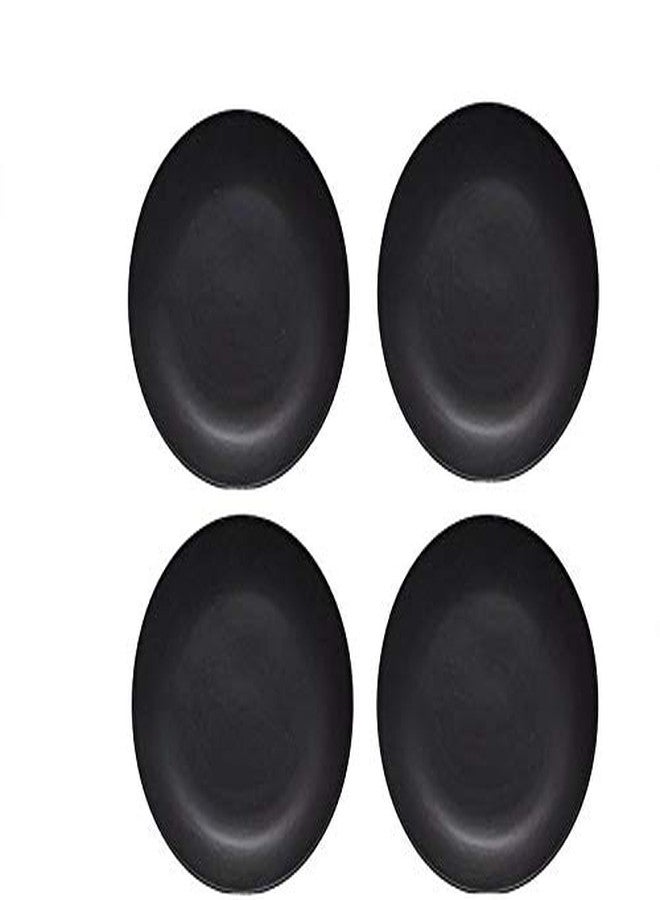 SEPARATE WAY Ceramic Handcrafted Ful Dinner Plate Matt Black Stylish and Durable 10" Set of 4 - Image 2