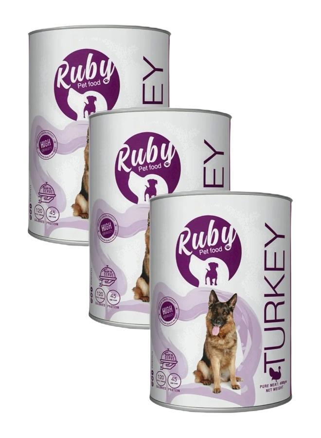 Ruby With Turkey Dog Wet Food 400g Bundle - Image 1