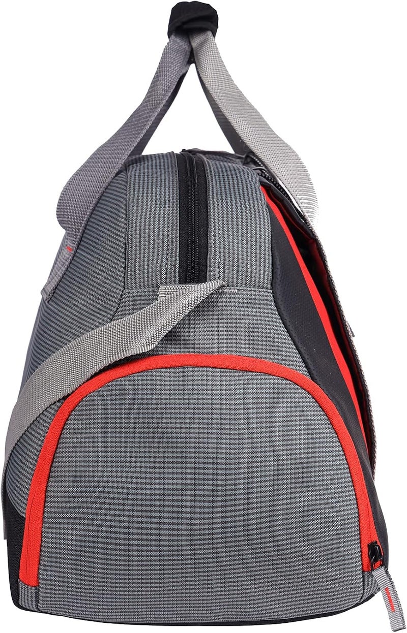 Gear Yoga 30L Medium Water Resistant Travel Duffle Bag/Gym Bag/Sports Duffle for Men/Women(Grey-Black-Orange) - Image 3