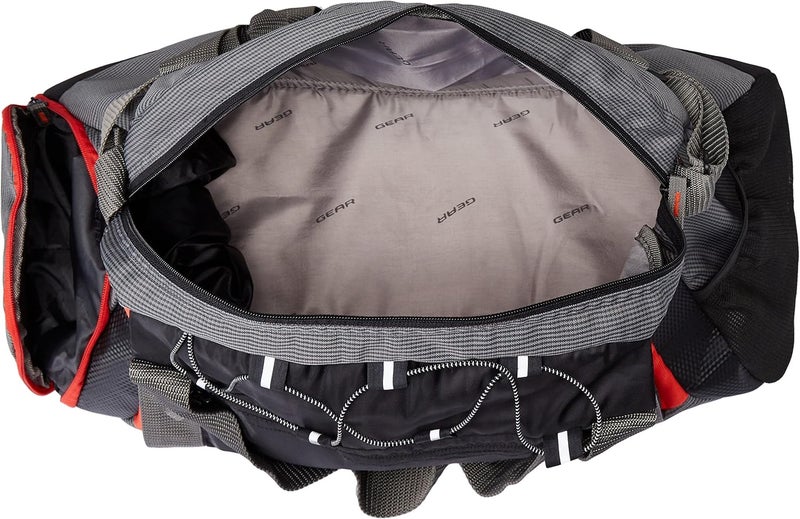 Gear Yoga 30L Medium Water Resistant Travel Duffle Bag/Gym Bag/Sports Duffle for Men/Women(Grey-Black-Orange) - Image 5