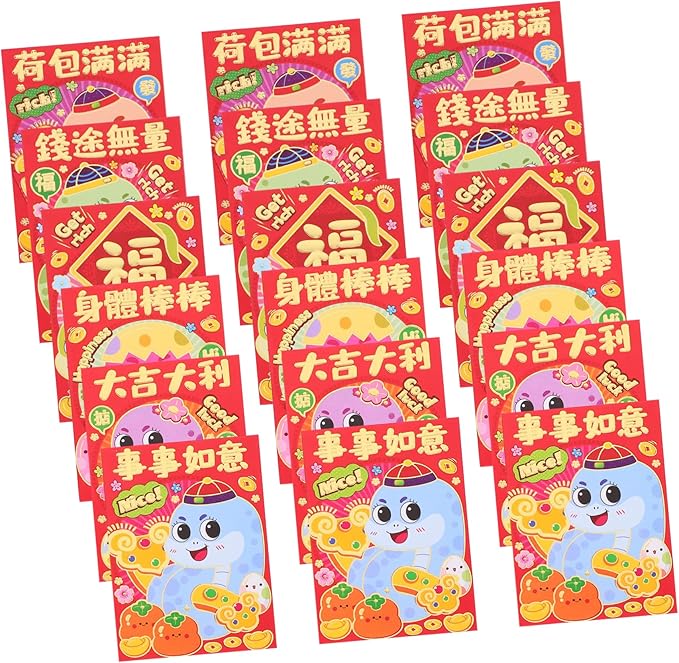36 Pcs Chinese Red Envelopes Adorable Cartoon Design For Lunar New Year Money Gifts - Image 1