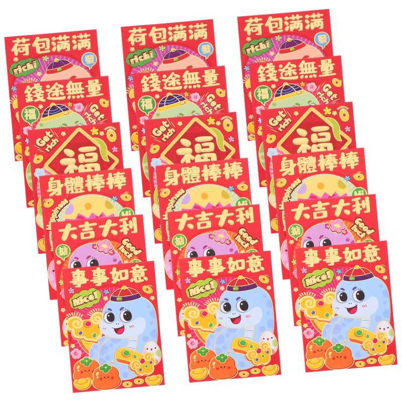36 Pcs Chinese Red Envelopes Adorable Cartoon Design For Lunar New Year Money Gifts - Image 2
