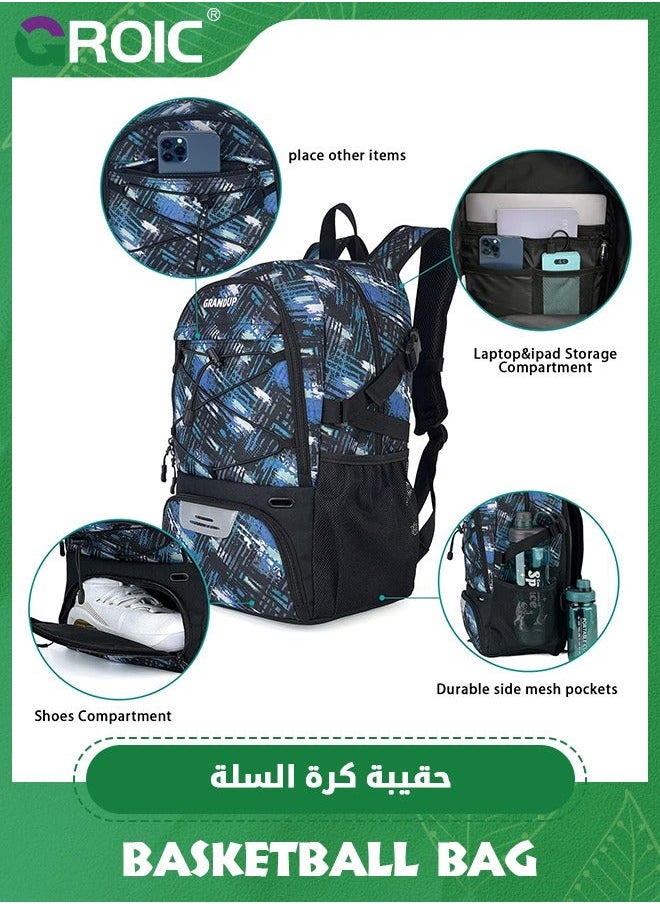 GROIC Soccer Backpack, Large Backpack Bag with Ball Compartment and Shoe Pocket Outdoor Sports Equipment Bag, ‎Backpack bag for Basketball, Soccer, Volleyball  - Image 2