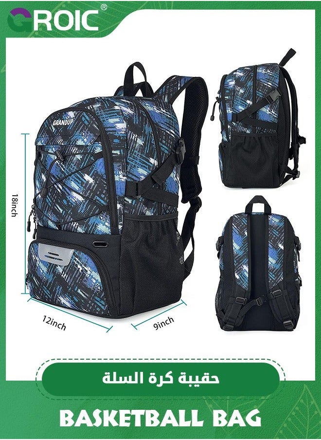 GROIC Soccer Backpack, Large Backpack Bag with Ball Compartment and Shoe Pocket Outdoor Sports Equipment Bag, ‎Backpack bag for Basketball, Soccer, Volleyball  - Image 3