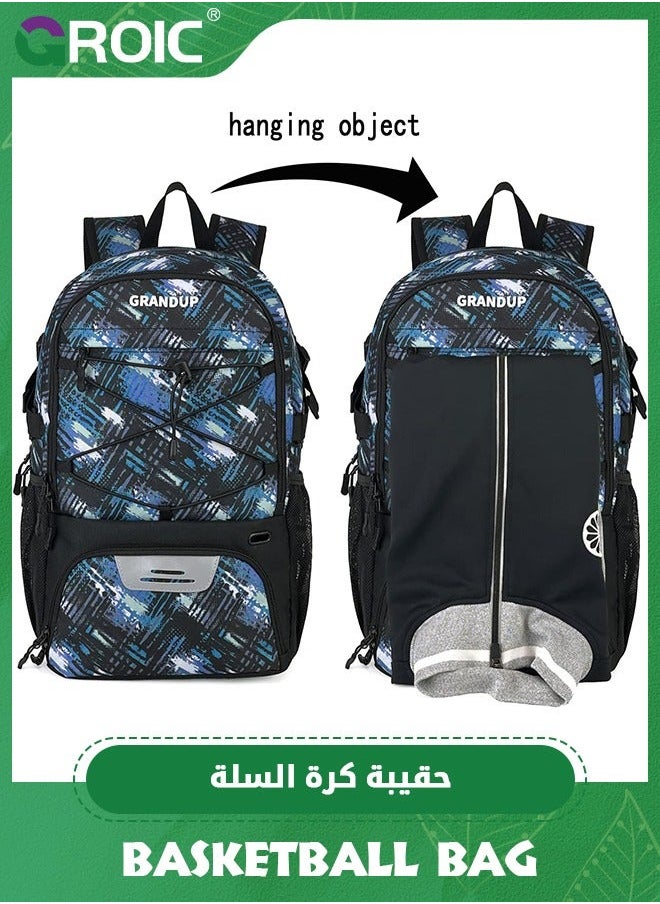 GROIC Soccer Backpack, Large Backpack Bag with Ball Compartment and Shoe Pocket Outdoor Sports Equipment Bag, ‎Backpack bag for Basketball, Soccer, Volleyball  - Image 4
