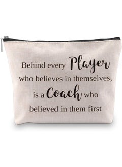 WCGXKO WCGXKO Coach Gift Behind Every Player Who Believes Themselves Is A Coach Who Believed In Them First Coach Zipper Pouch Cosmetics Bag (Behind every player) 
