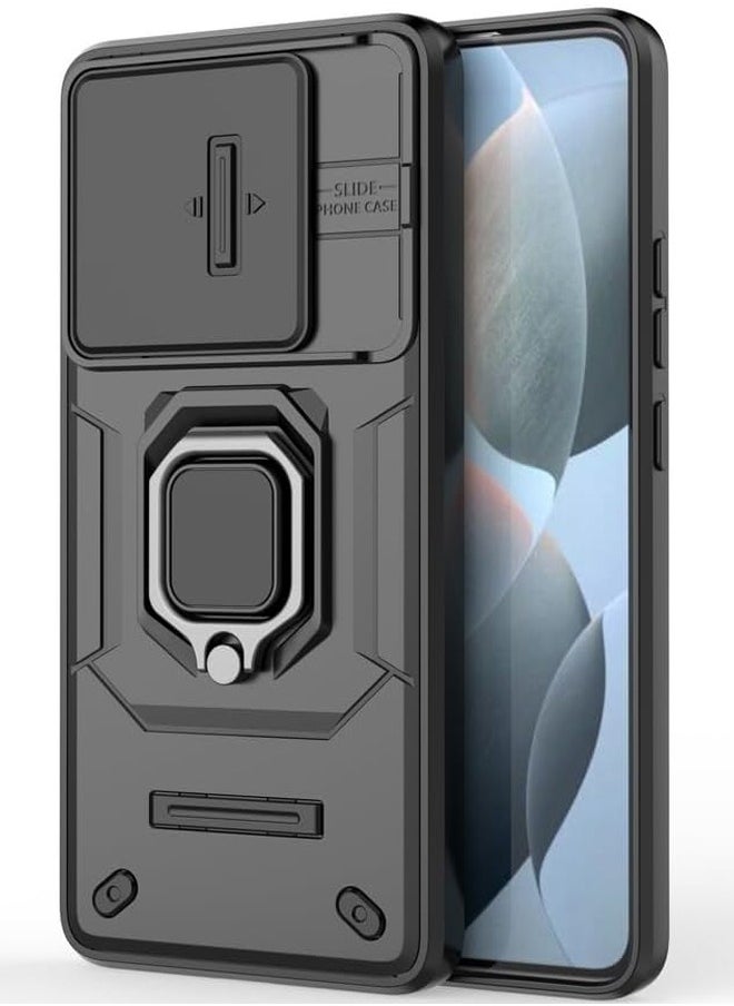 RICOONLINE Xiaomi POCO X6 Pro Case with Slide Camera Cover, Heavy Duty Shockproof Phone Case Cover with Kickstand for Xiaomi POCO X6 Pro 5G, Black  - Image 5